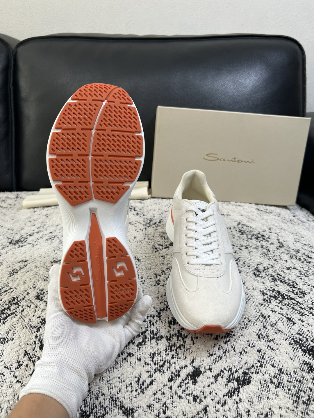 ⚠️只换码不退⚠️    Santoni  高品质    顶级工艺品  圣东尼  专柜新品同步，鞋面意大利进口牛皮拼布面