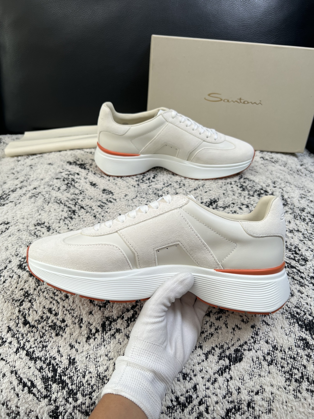 ⚠️只换码不退⚠️    Santoni  高品质    顶级工艺品  圣东尼  专柜新品同步，鞋面意大利进口牛皮拼布面