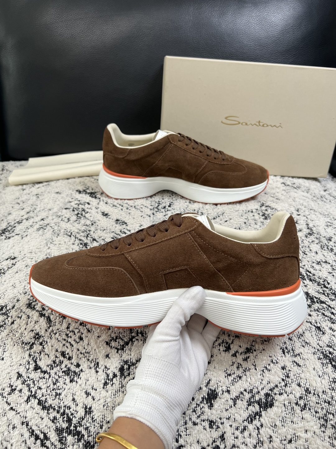 ⚠️只换码不退⚠️    Santoni  高品质    顶级工艺品  圣东尼  专柜新品同步，鞋面意大利进口牛皮拼布面
