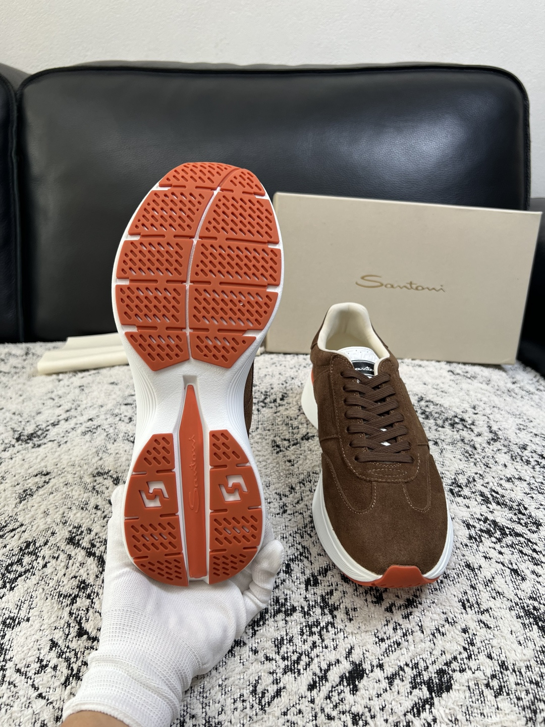 ⚠️只换码不退⚠️    Santoni  高品质    顶级工艺品  圣东尼  专柜新品同步，鞋面意大利进口牛皮拼布面