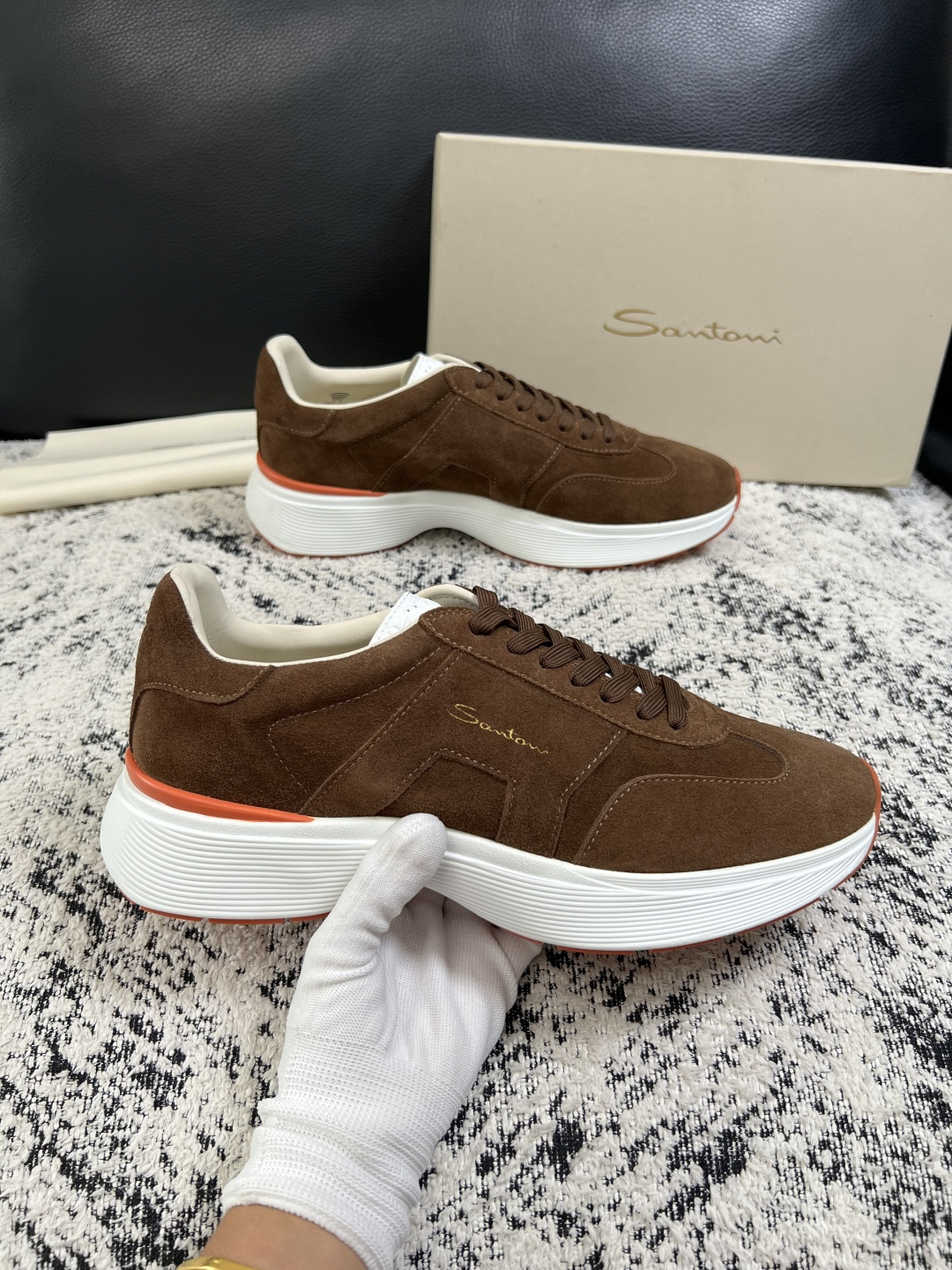 ⚠️只换码不退⚠️    Santoni  高品质    顶级工艺品  圣东尼  专柜新品同步，鞋面意大利进口牛皮拼布面