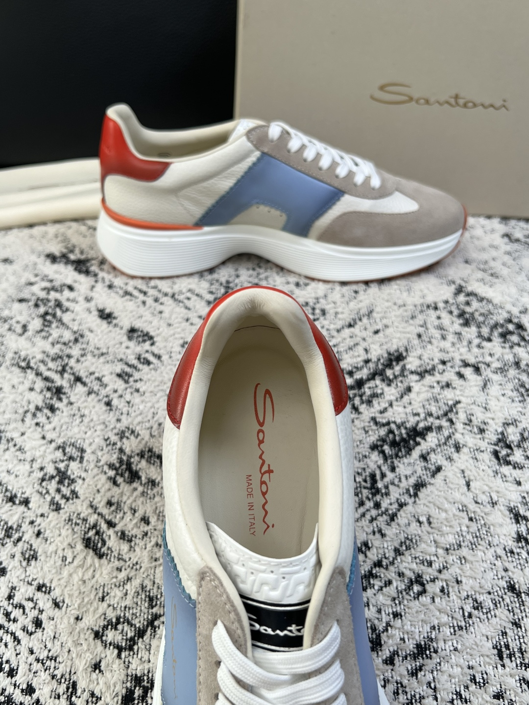 ⚠️只换码不退⚠️    Santoni  高品质    顶级工艺品  圣东尼  专柜新品同步，鞋面意大利进口牛皮拼布面