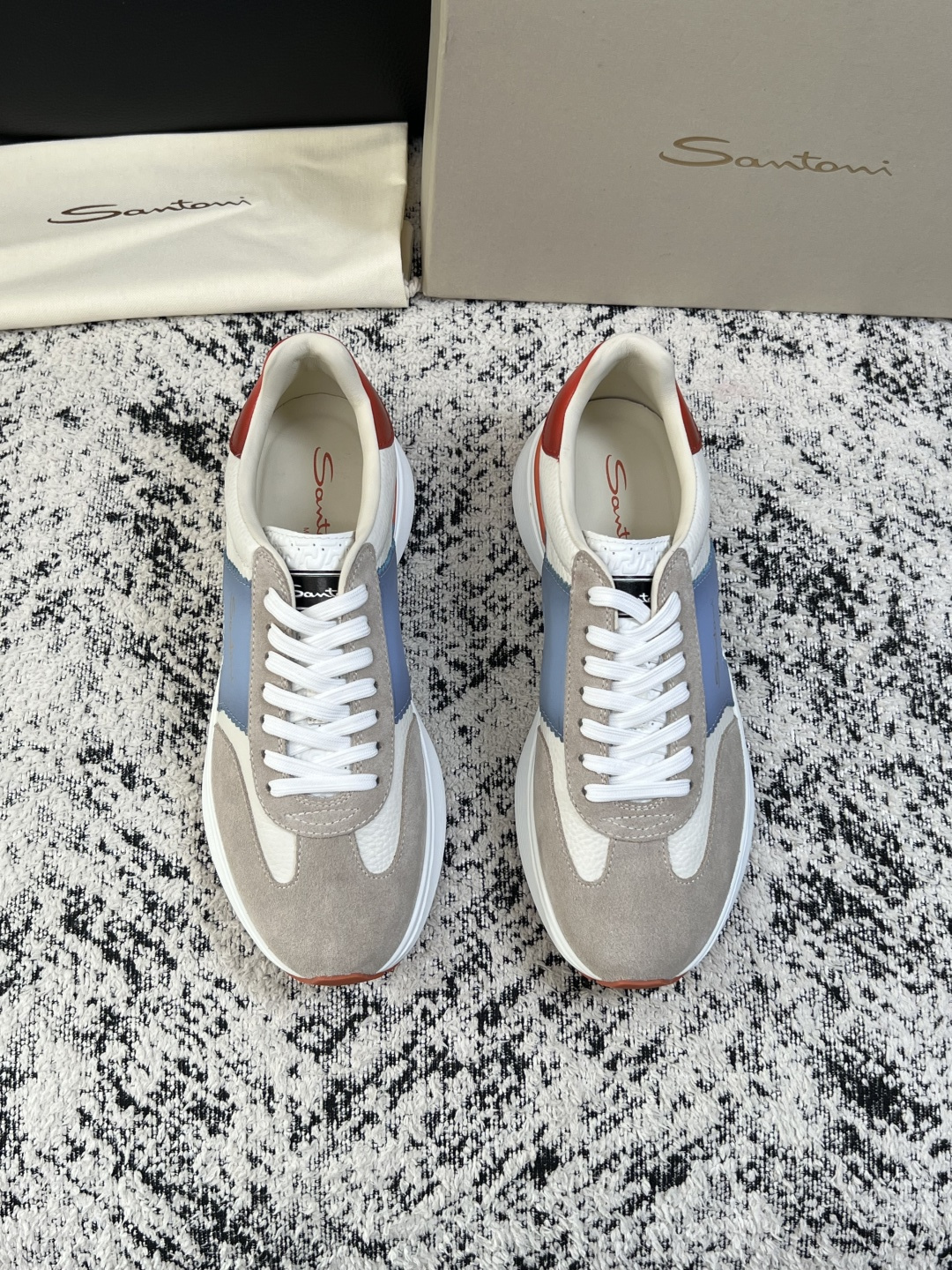 ⚠️只换码不退⚠️    Santoni  高品质    顶级工艺品  圣东尼  专柜新品同步，鞋面意大利进口牛皮拼布面