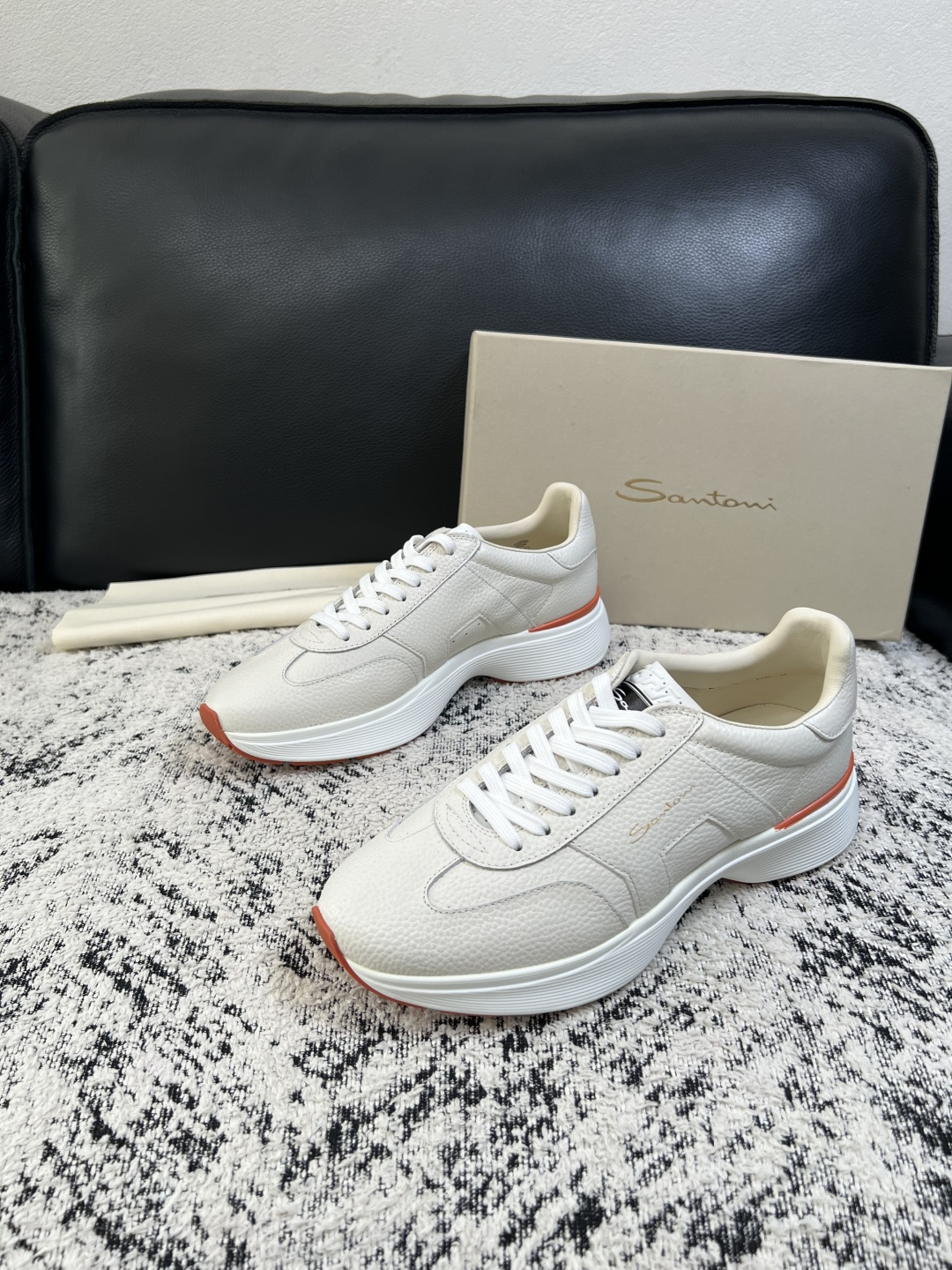 ⚠️只换码不退⚠️    Santoni  高品质    顶级工艺品  圣东尼  专柜新品同步，鞋面意大利进口牛皮拼布面