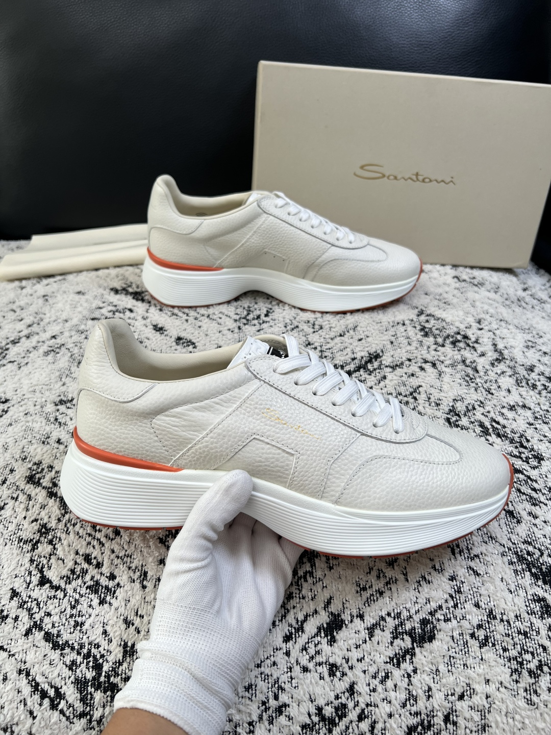⚠️只换码不退⚠️    Santoni  高品质    顶级工艺品  圣东尼  专柜新品同步，鞋面意大利进口牛皮拼布面