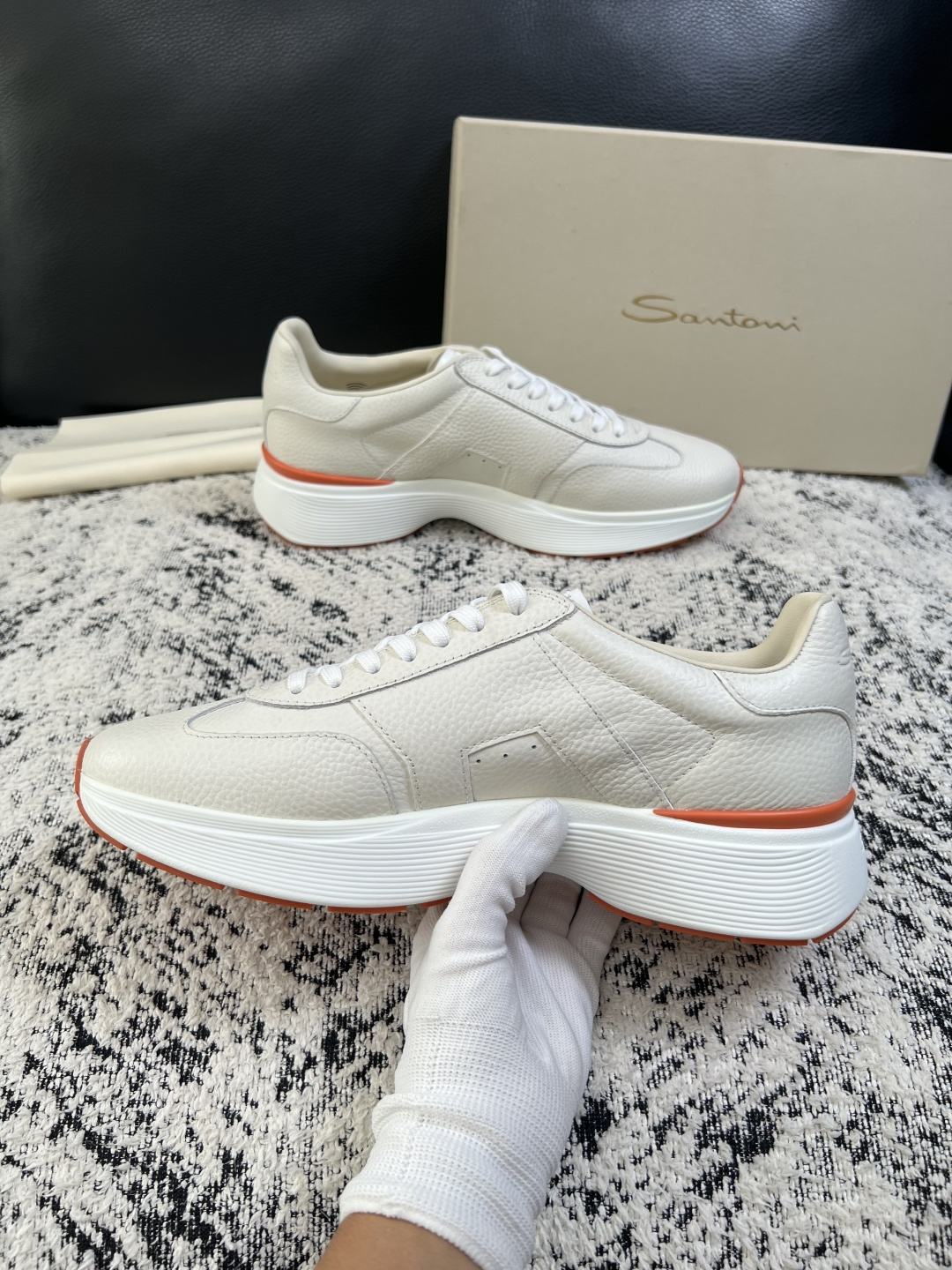 ⚠️只换码不退⚠️    Santoni  高品质    顶级工艺品  圣东尼  专柜新品同步，鞋面意大利进口牛皮拼布面