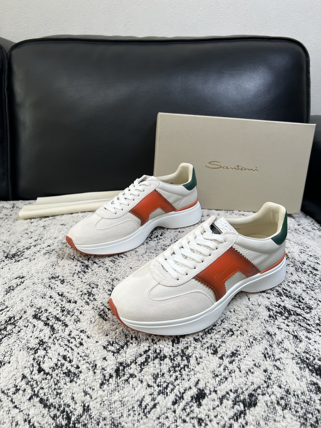 ⚠️只换码不退⚠️    Santoni  高品质    顶级工艺品  圣东尼  专柜新品同步，鞋面意大利进口牛皮拼布面