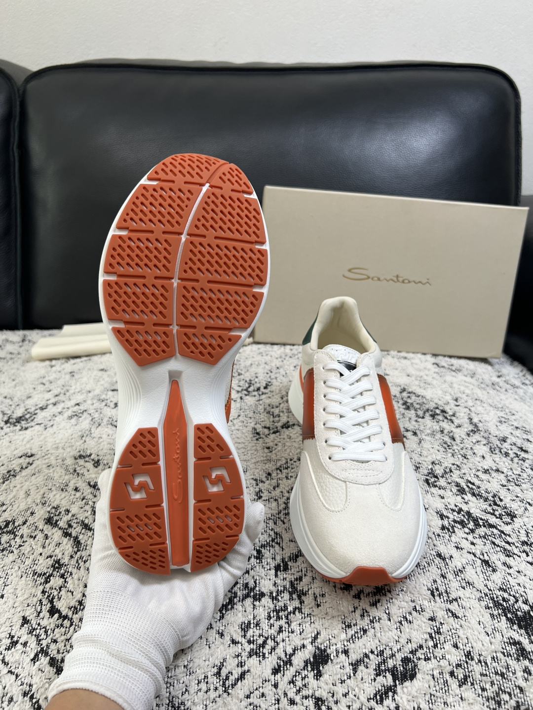 ⚠️只换码不退⚠️    Santoni  高品质    顶级工艺品  圣东尼  专柜新品同步，鞋面意大利进口牛皮拼布面