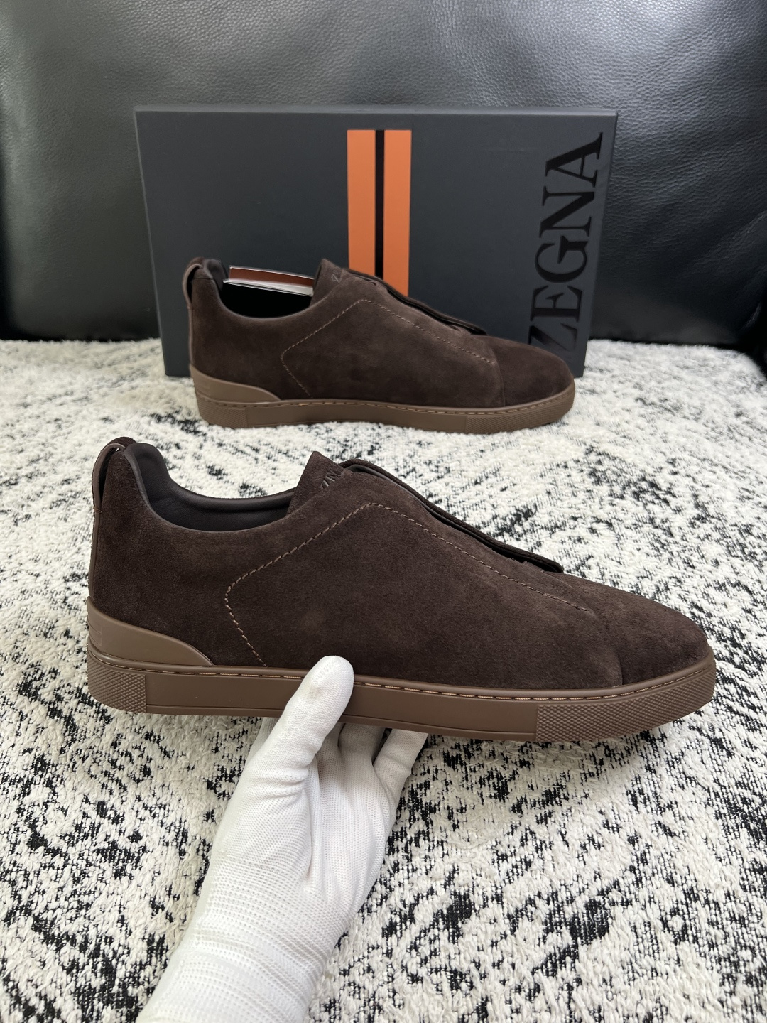 Zegna  高品质  顶级工艺品  杰尼亚  专柜新款原厂配置，意大利进口牛皮面料，进口牛里垫，透气舒适，鞋底：原厂特
