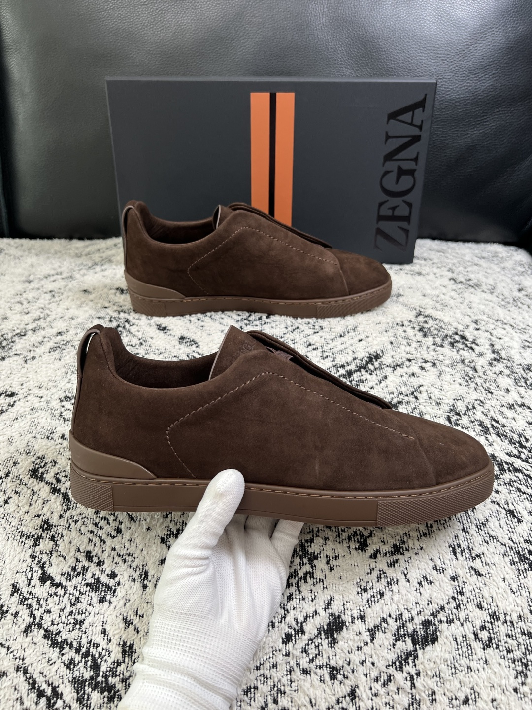 Zegna  高品质  顶级工艺品  杰尼亚  专柜新款原厂配置，意大利进口牛皮面料，进口牛里垫，透气舒适，鞋底：原厂特