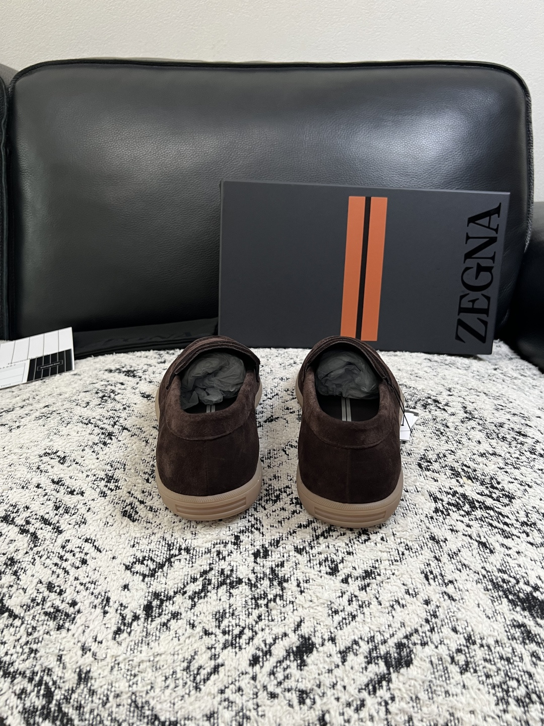Zegna  高品质  顶级工艺品  杰尼亚  专柜新款原厂配置，意大利进口牛皮面料，进口牛里垫，透气舒适，鞋底：原厂特
