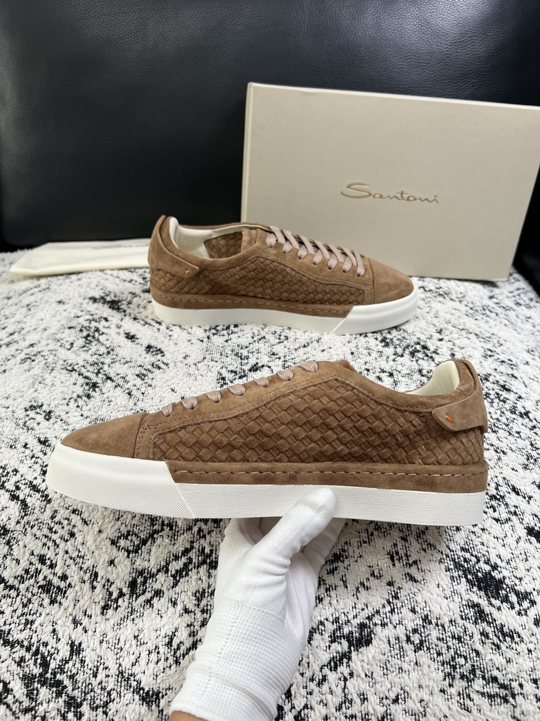 ⚠️只换码不退⚠️    Santoni  高品质    顶级工艺品  圣东尼  专柜新品同步，鞋面意大利进口牛皮拼布面