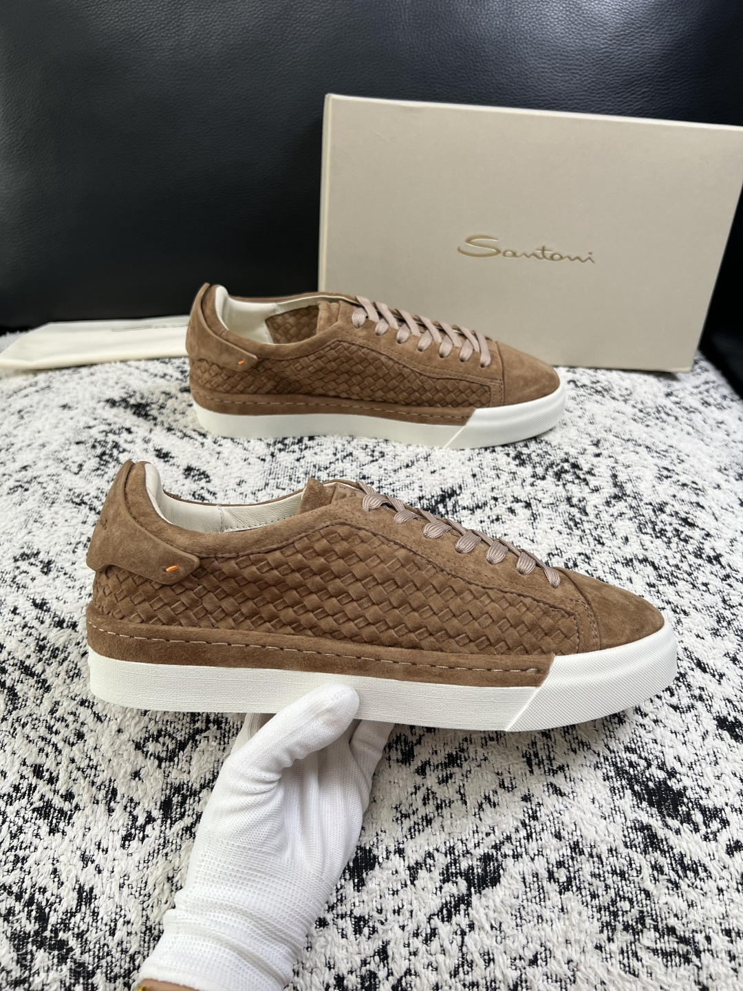 ⚠️只换码不退⚠️    Santoni  高品质    顶级工艺品  圣东尼  专柜新品同步，鞋面意大利进口牛皮拼布面