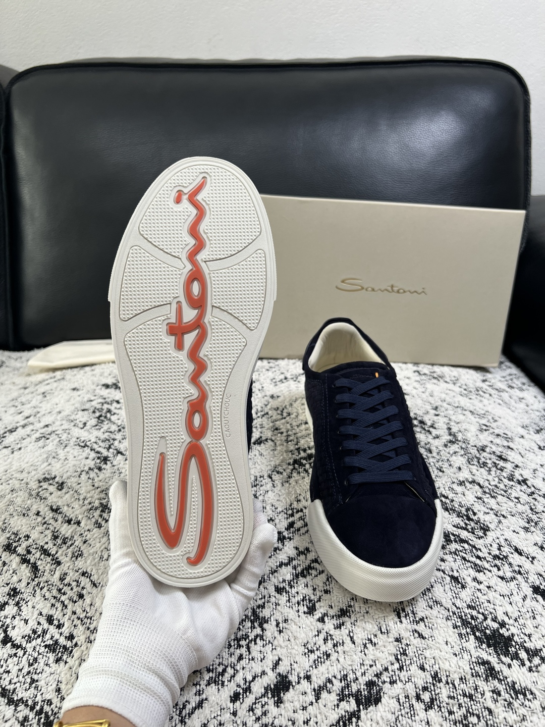 ⚠️只换码不退⚠️    Santoni  高品质    顶级工艺品  圣东尼  专柜新品同步，鞋面意大利进口牛皮拼布面