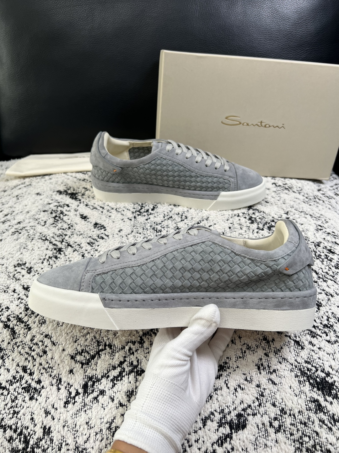 ⚠️只换码不退⚠️    Santoni  高品质    顶级工艺品  圣东尼  专柜新品同步，鞋面意大利进口牛皮拼布面