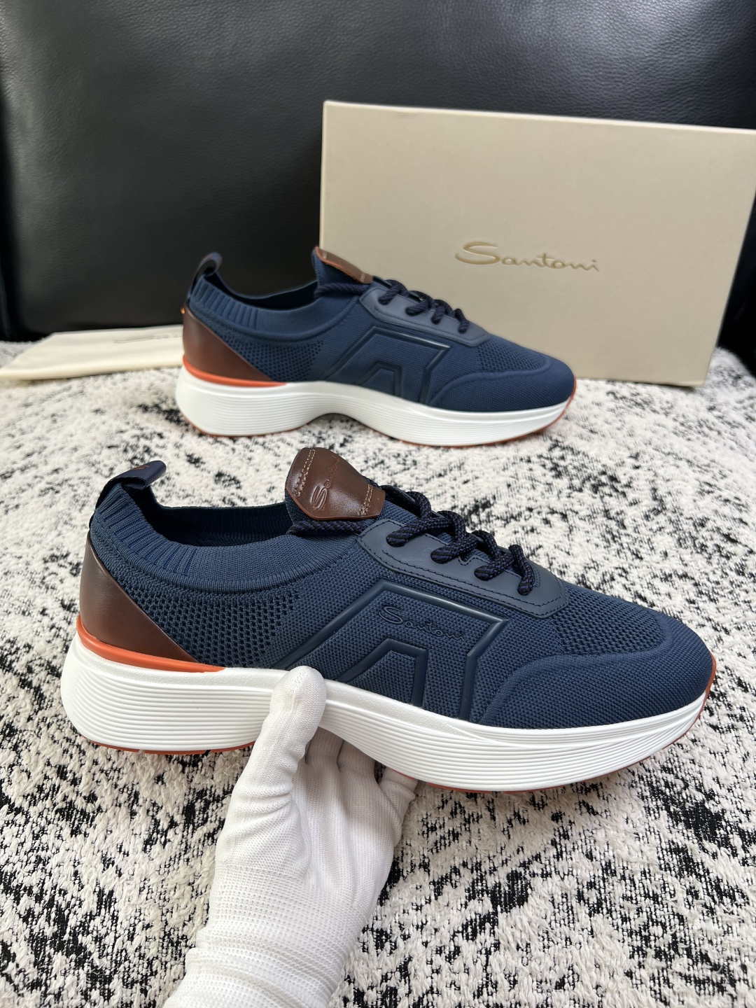 ⚠️只换码不退⚠️    Santoni  高品质    顶级工艺品  圣东尼  专柜新品同步，鞋面意大利进口牛皮拼布面