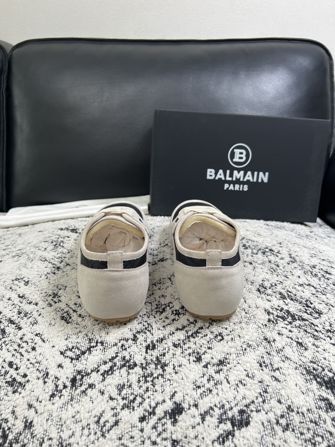 ⚠️只换码不退⚠️    BALMAIN  高品质  顶级工艺品  巴尔曼  专柜新品同步，鞋面意大利进口牛皮拼布面料，