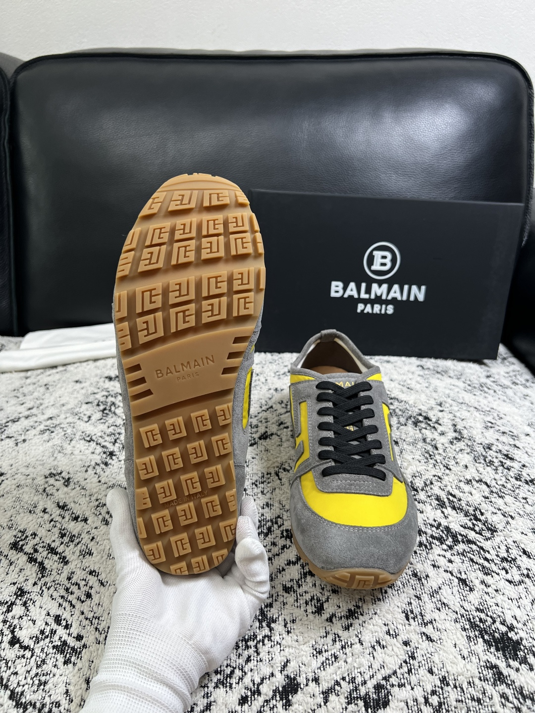 ⚠️只换码不退⚠️    BALMAIN  高品质  顶级工艺品  巴尔曼  专柜新品同步，鞋面意大利进口牛皮拼布面料，