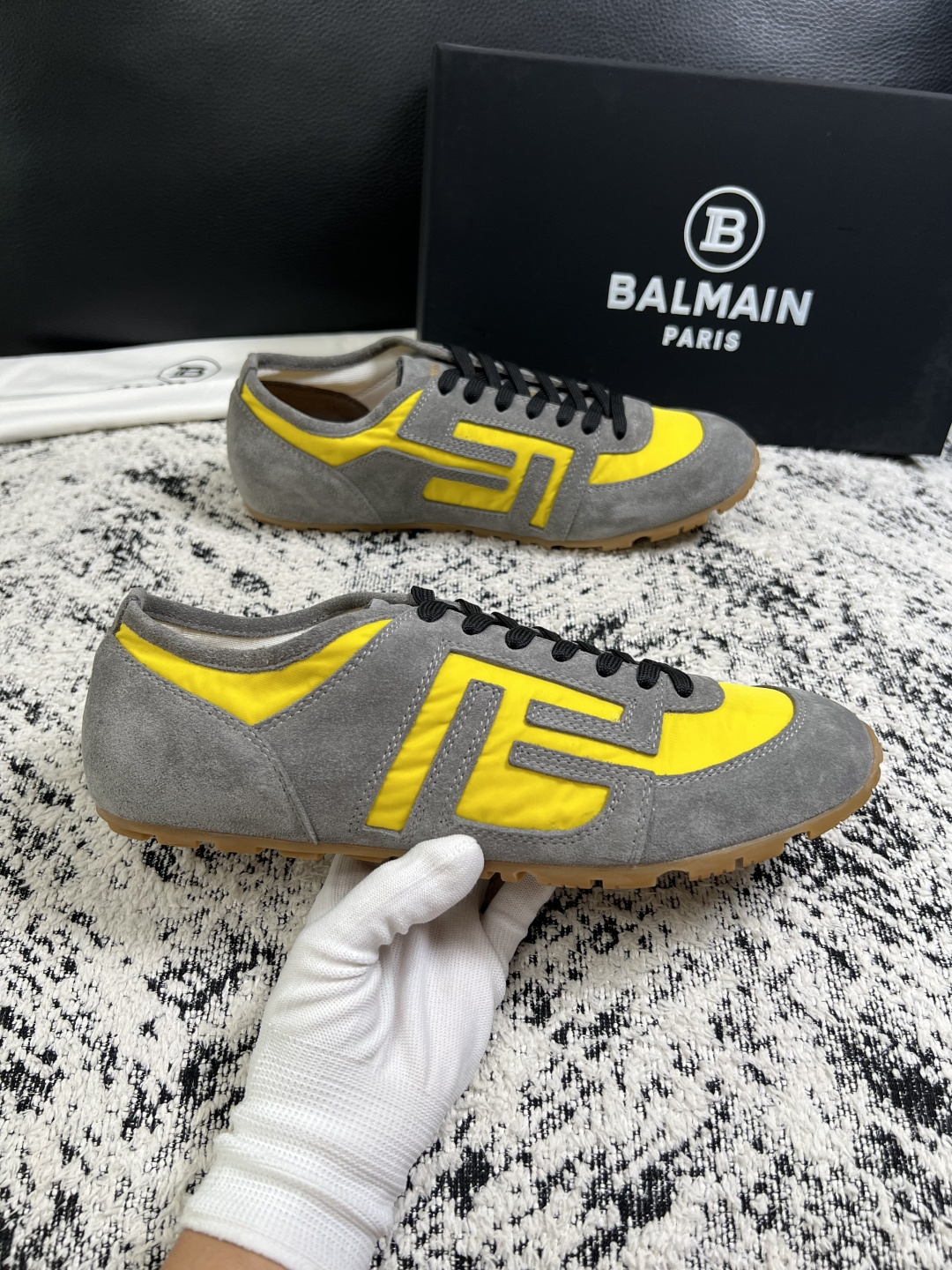 ⚠️只换码不退⚠️    BALMAIN  高品质  顶级工艺品  巴尔曼  专柜新品同步，鞋面意大利进口牛皮拼布面料，