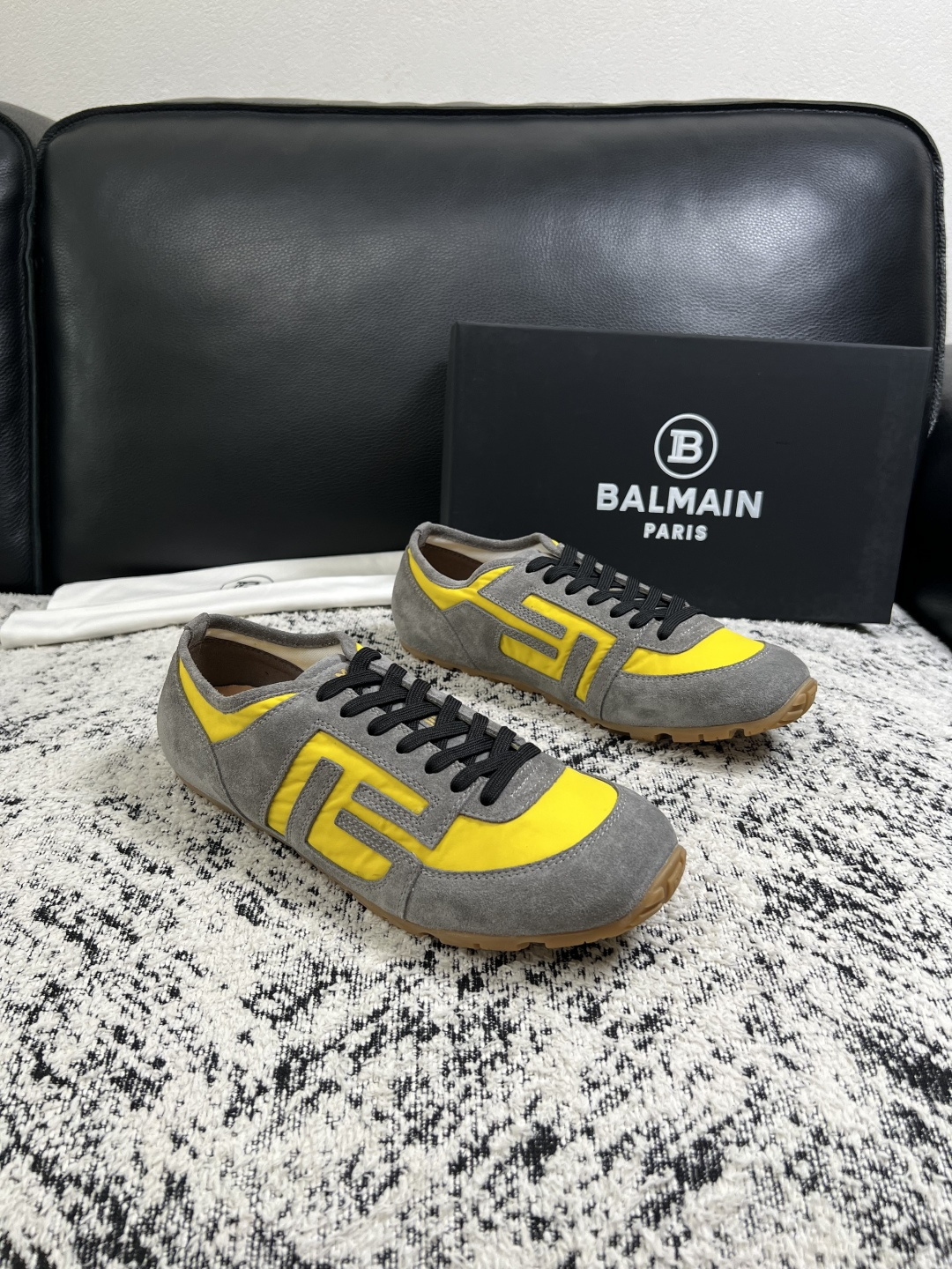 ⚠️只换码不退⚠️    BALMAIN  高品质  顶级工艺品  巴尔曼  专柜新品同步，鞋面意大利进口牛皮拼布面料，
