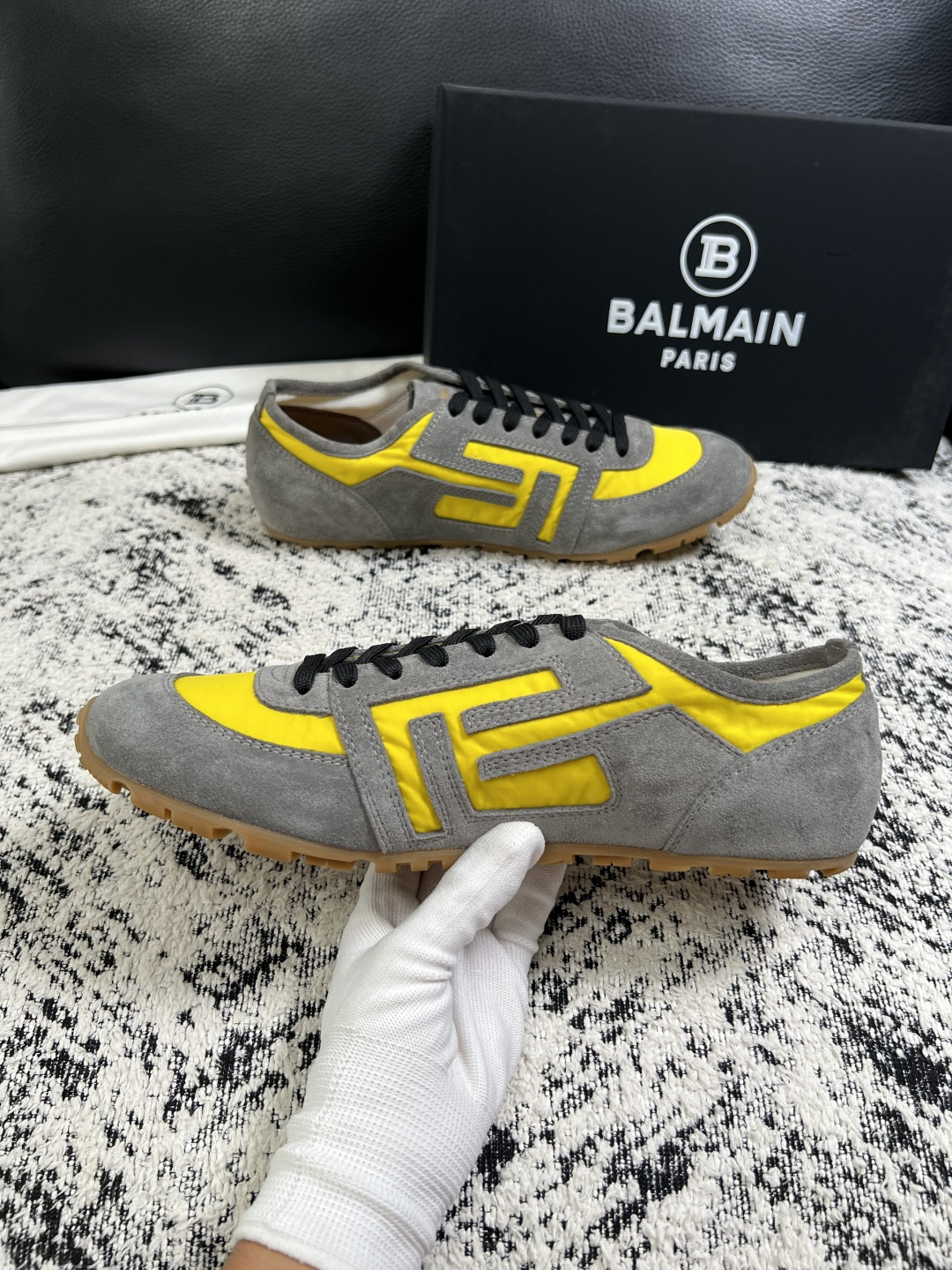 ⚠️只换码不退⚠️    BALMAIN  高品质  顶级工艺品  巴尔曼  专柜新品同步，鞋面意大利进口牛皮拼布面料，