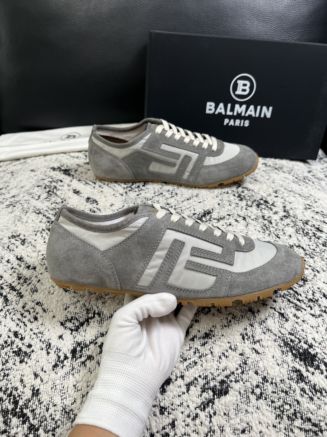 ⚠️只换码不退⚠️    BALMAIN  高品质  顶级工艺品  巴尔曼  专柜新品同步，鞋面意大利进口牛皮拼布面料，