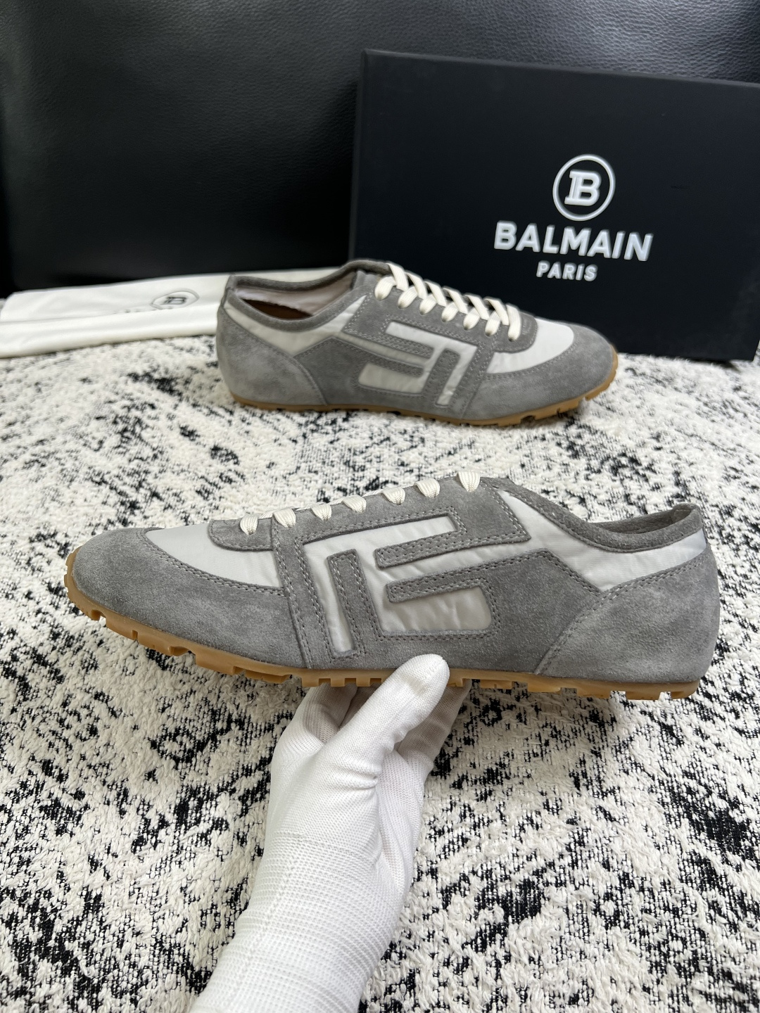 ⚠️只换码不退⚠️    BALMAIN  高品质  顶级工艺品  巴尔曼  专柜新品同步，鞋面意大利进口牛皮拼布面料，