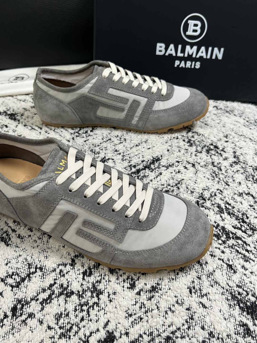 ⚠️只换码不退⚠️    BALMAIN  高品质  顶级工艺品  巴尔曼  专柜新品同步，鞋面意大利进口牛皮拼布面料，