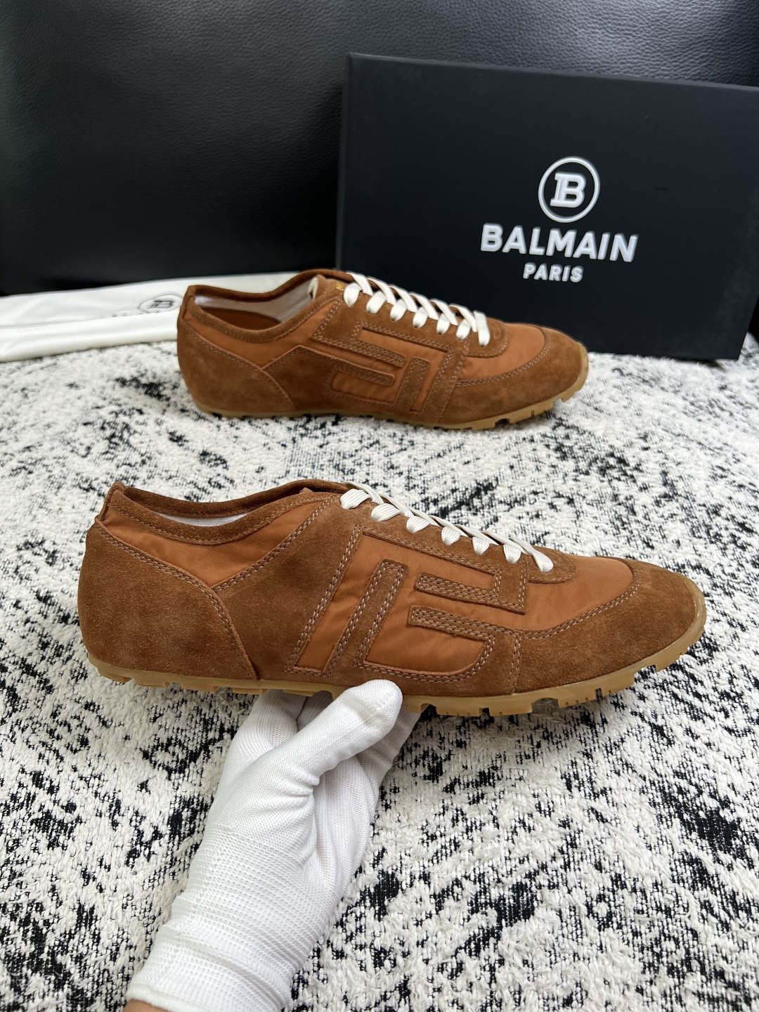 ⚠️只换码不退⚠️    BALMAIN  高品质  顶级工艺品  巴尔曼  专柜新品同步，鞋面意大利进口牛皮拼布面料，