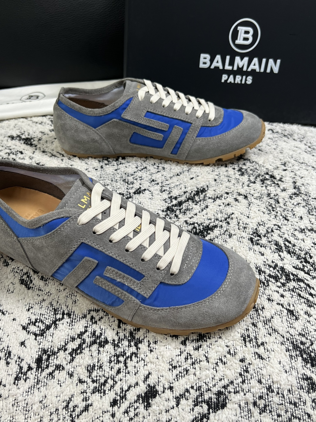 ⚠️只换码不退⚠️    BALMAIN  高品质  顶级工艺品  巴尔曼  专柜新品同步，鞋面意大利进口牛皮拼布面料，