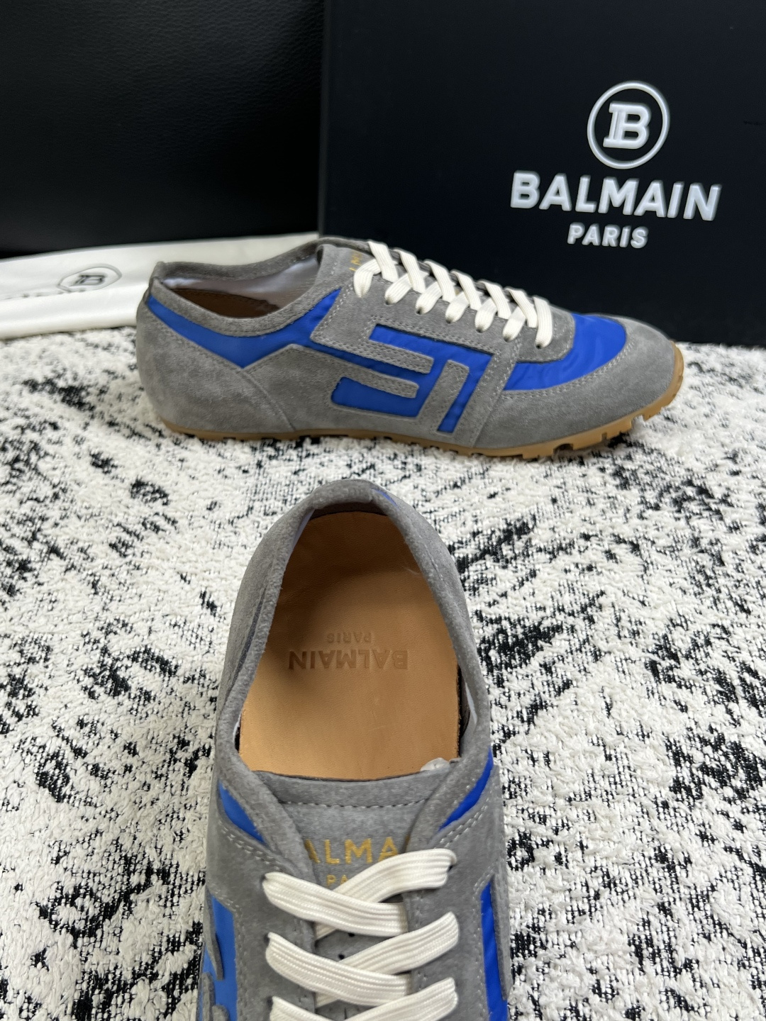 ⚠️只换码不退⚠️    BALMAIN  高品质  顶级工艺品  巴尔曼  专柜新品同步，鞋面意大利进口牛皮拼布面料，