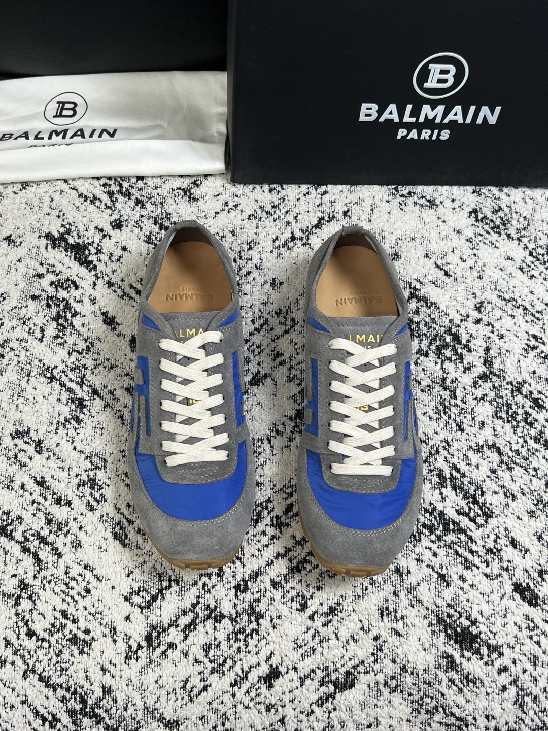 ⚠️只换码不退⚠️    BALMAIN  高品质  顶级工艺品  巴尔曼  专柜新品同步，鞋面意大利进口牛皮拼布面料，