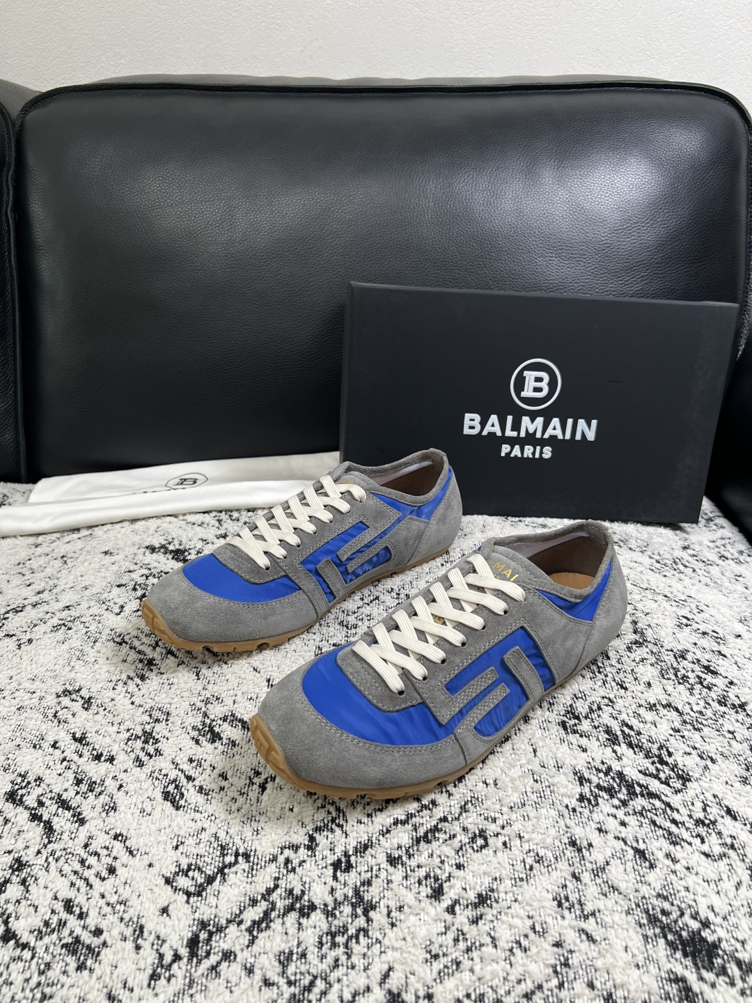 ⚠️只换码不退⚠️    BALMAIN  高品质  顶级工艺品  巴尔曼  专柜新品同步，鞋面意大利进口牛皮拼布面料，