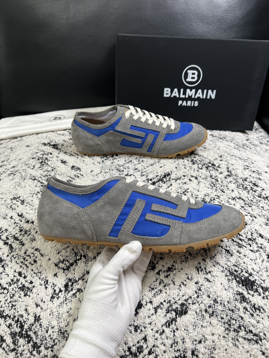 ⚠️只换码不退⚠️    BALMAIN  高品质  顶级工艺品  巴尔曼  专柜新品同步，鞋面意大利进口牛皮拼布面料，