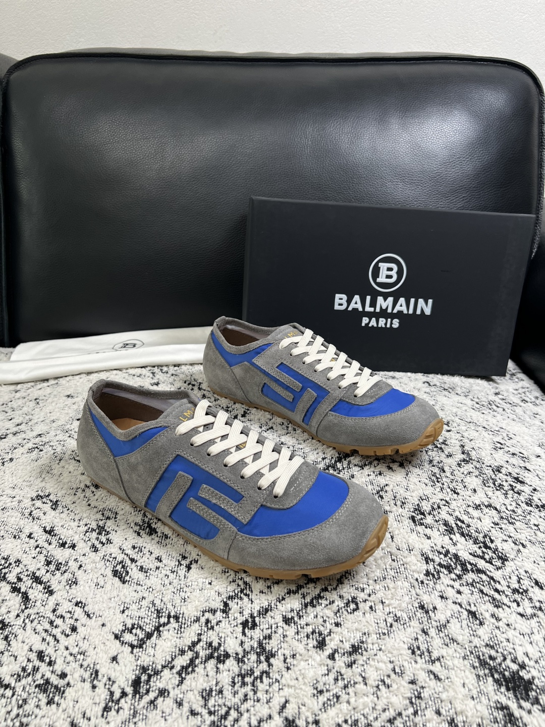 ⚠️只换码不退⚠️    BALMAIN  高品质  顶级工艺品  巴尔曼  专柜新品同步，鞋面意大利进口牛皮拼布面料，
