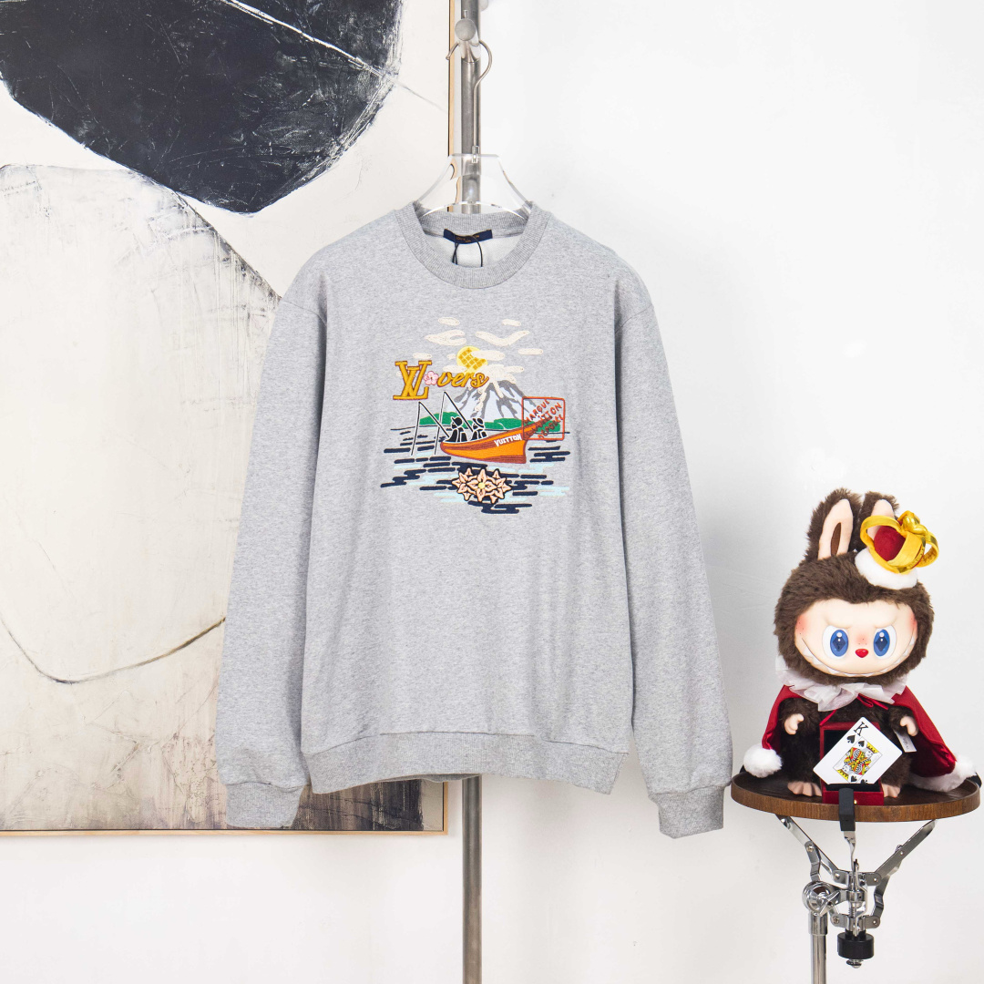 Versión P210 zp [suministro exclusivo] Sudadera bordada LOUIS VUITTON Fishing Landscape Nigo Tela: Confeccionada con al…