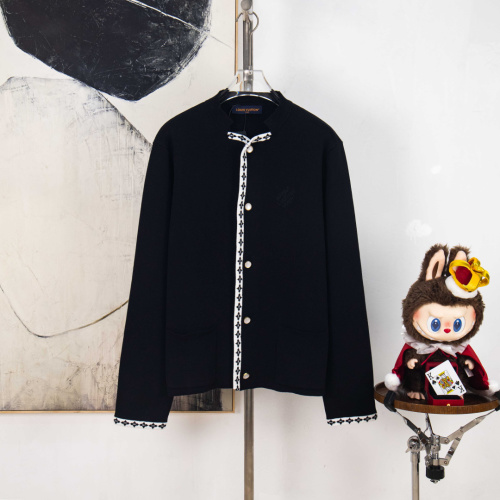 Louis Vuitton Wool Blend Knit Cardigan Jacket with Embroidered Details