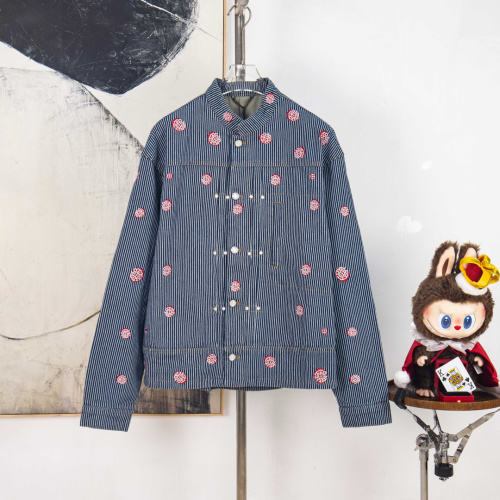 Louis Vuitton Striped Embroidered Denim Jacket, Designer Fashion, Limited Edition 1 Louis Vuitton Striped Embroidered Denim Jacket, Designer Fashion, Limited Edition