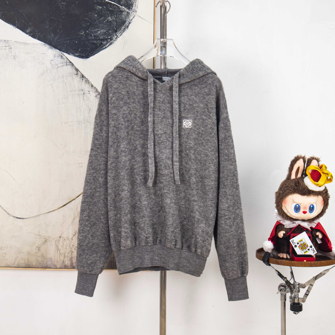 Loewe Sudadera con Capucha de Lana Merino con Bordado Anagrama para Hombre