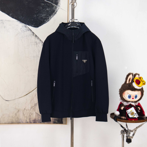 Prada 2025 Zip-Up Hooded Jacket with Triangle Logo Patch - Unisex Style 1 Prada 2025 Zip-Up Hooded Jacket with Triangle Logo Patch – Unisex Style