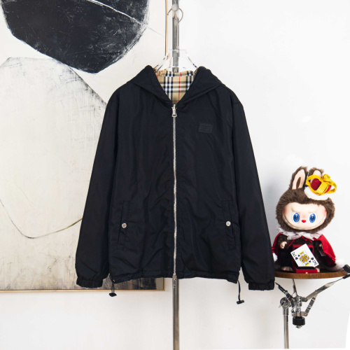 Burberry Reversible Hooded Jacket - Classic Check & Black, Unisex Style 1 Burberry Reversible Hooded Jacket – Classic Check & Black, Unisex Style