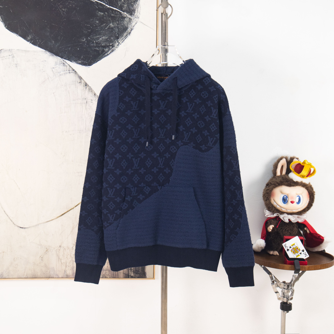 Versión P240 zp [suministro exclusivo] Sudadera con capucha de punto con logo jacquard de LOUIS VUITTON Tejido: Requier…