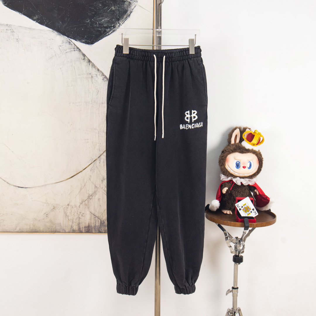 P180 versión zp [suministro exclusivo] Balenciaga París Balenciaga lavado letras BB estampado cinta pantalones largos u…