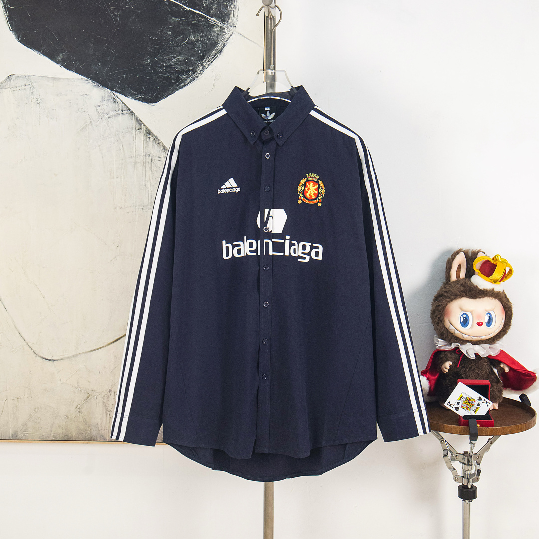 P140 versión zp [suministro exclusivo] BALENCIAGA/París & Manchester United colaboración Soccer serie camisa de manga l…