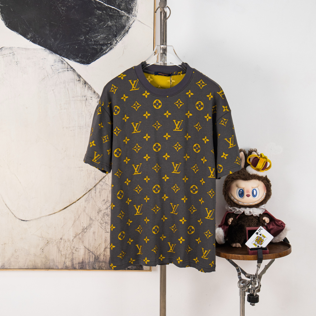 P85 versión zp [suministro exclusivo] Louis Vuitton camiseta de cuello redondo de alta calidad 320g, clásico de la marc…