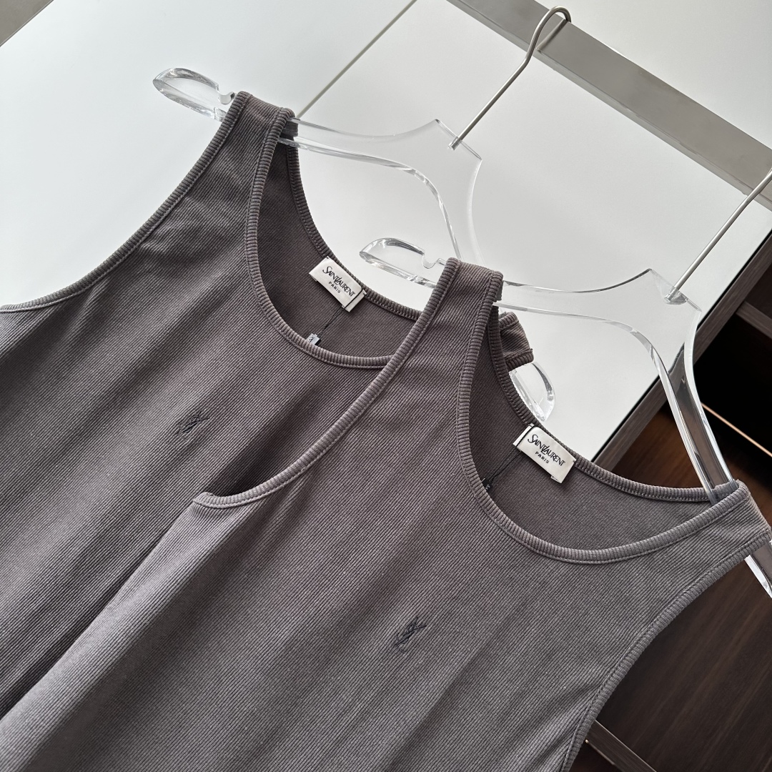 Yves Saint Laurent Embroidered Tank Top - Unisex, High-Quality Replica 6 cmp i1744822518061 8013 0 4