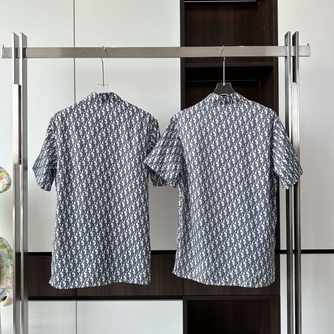 Dior Oblique Pattern Short Sleeve Shirt - Summer Collection Unisex Design 8 cmp i1744872021672 485 0 6