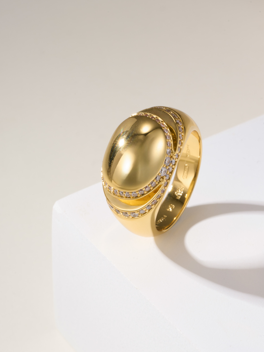 Bulgari Cabochon Ring: Gold & Diamond Accent, Sizes 6-9, Timeless Elegance 6 cmp i1747936800880 6698 0 10