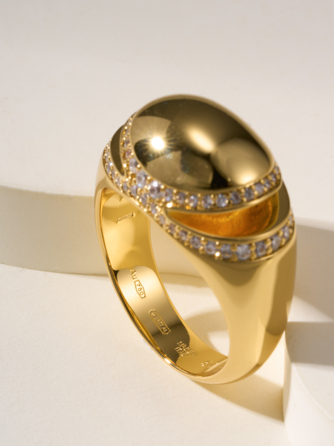Bulgari Cabochon Ring: Gold & Diamond Accent, Sizes 6-9, Timeless Elegance 5 cmp i1747936800916 5390 0 6
