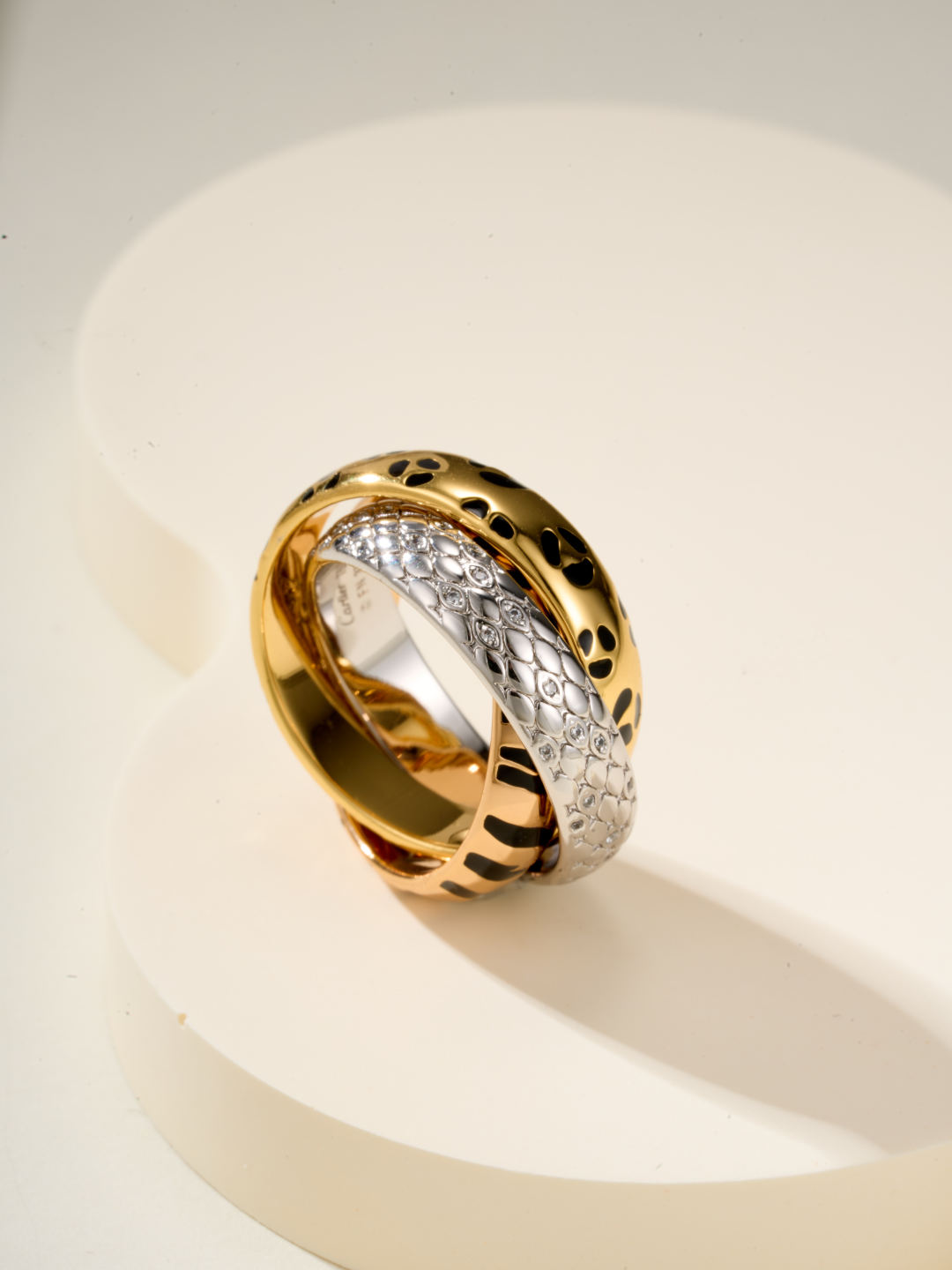 Cartier Trinity Ring, Gold, Platinum, and Rose Gold, Leopard Print 3 cmp i1754463132419 1727 0 8